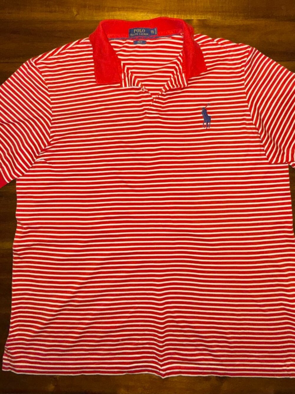 2XL Ralph Lauren Pro Fit Men’s Short Sleeve Polo Shirt Red & White Striped XXL